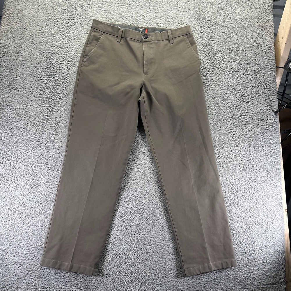 Dockers‎ Smart 360 Flex Pant Mens 36x30 Brown Cotton Khakis Straight Leg Stretch